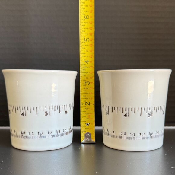 Set Of 2 Ore Originals Ruler Design Ceramic Mugs Dishwasher Microwave Safe White - Picture 8 of 9